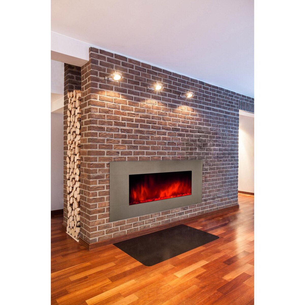 Chemin'arte Cheminée électrique 2000w avec télécommande - pure inox xxl