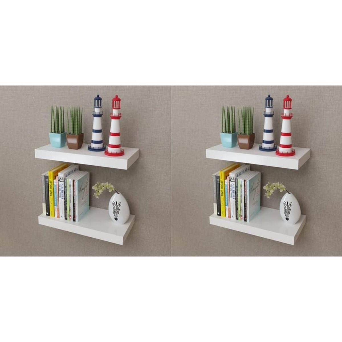 VIDAXL Etageres murales 4 pcs Blanc 40 cm