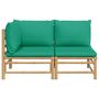 Voir la diapositive 3 : VIDAXL Salon de jardin 2 pcs avec coussins vert bambou