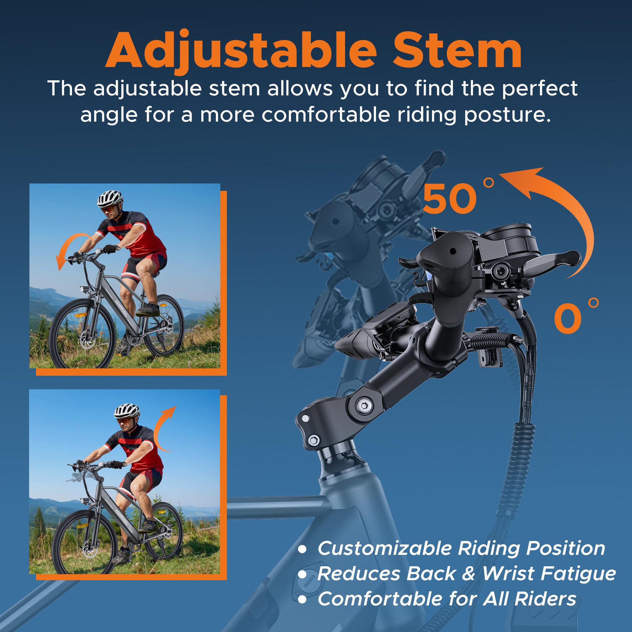Voir la diapositive 4 : HILLMILES Vélo électrique de montagne pour homme HillMiles MileTrail 1, 250 W