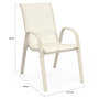Voir la diapositive 6 : ID MARKET Lot de 6 chaises de jardin LYMA métal et textilène empilables beige