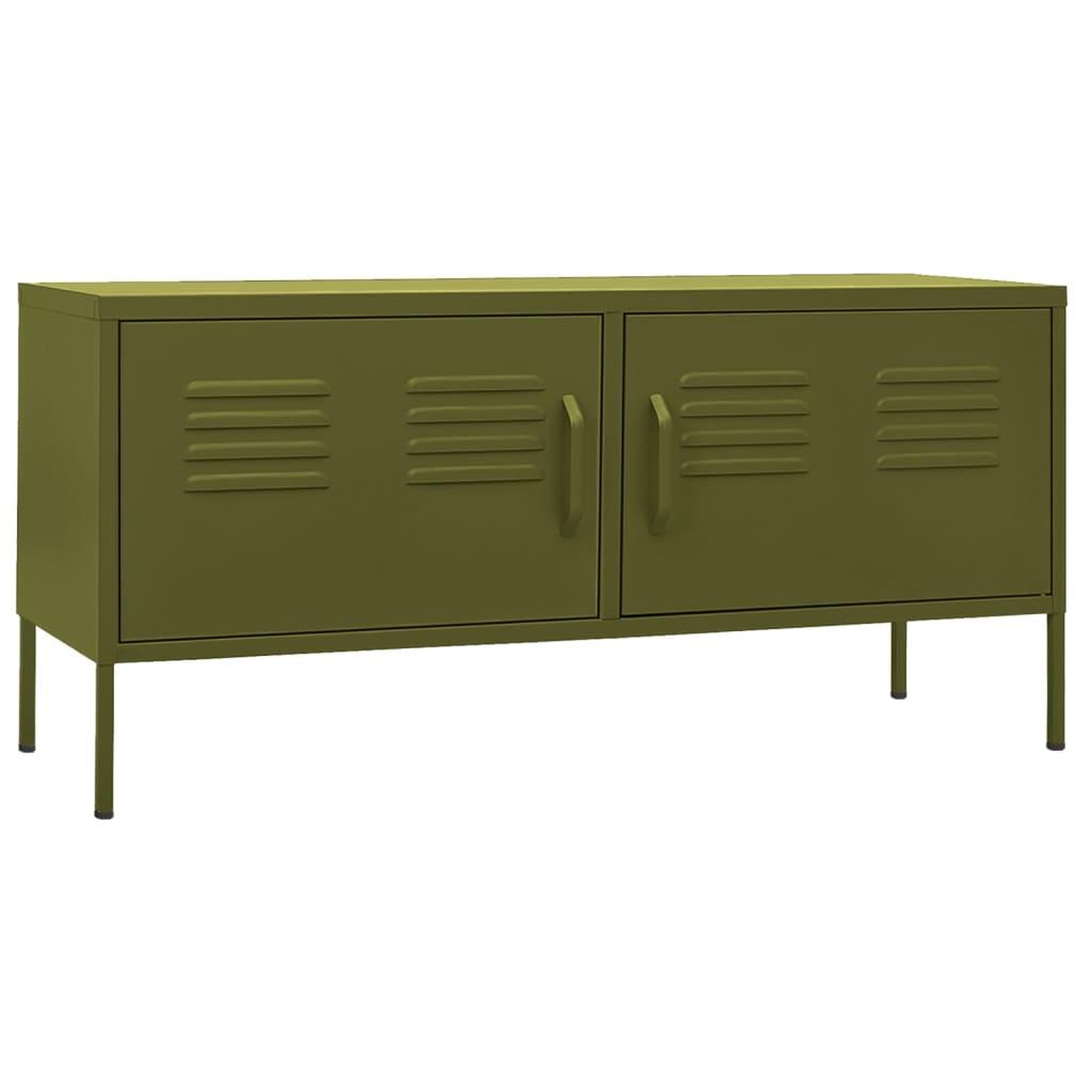Voir la diapositive 2 : VIDAXL Meuble TV Vert olive 105x35x50 cm Acier