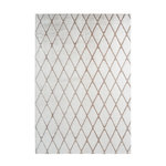 Paris Prix Tapis Shaggy Géométrique  Vivica  Blanc & Taupe. Coloris disponibles : Blanc