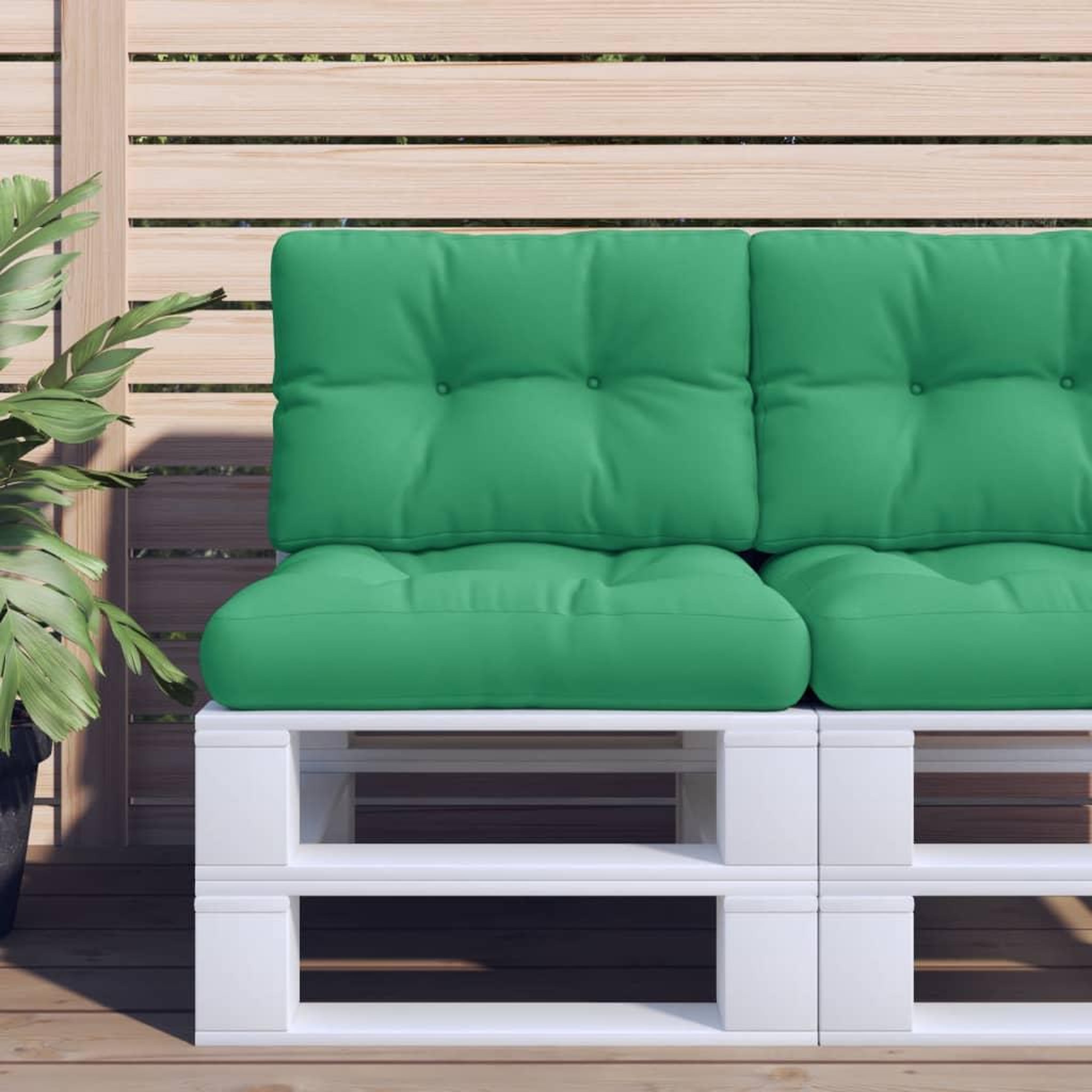 VIDAXL Coussin de palette vert 60x40x12 cm tissu