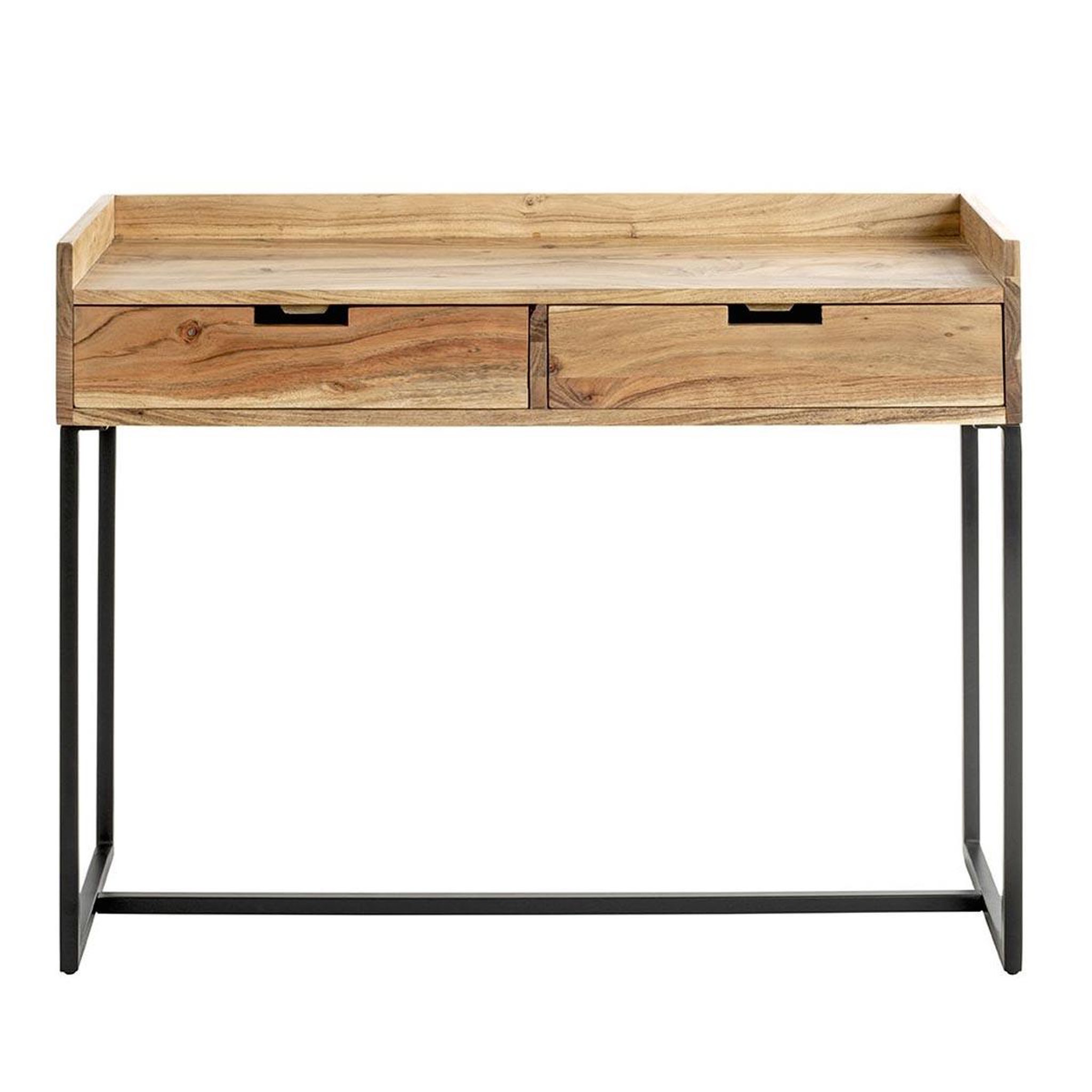 Voir la diapositive 4 : Paris Prix Console bureau 2 tiroirs  sphera  100cm naturel & noir