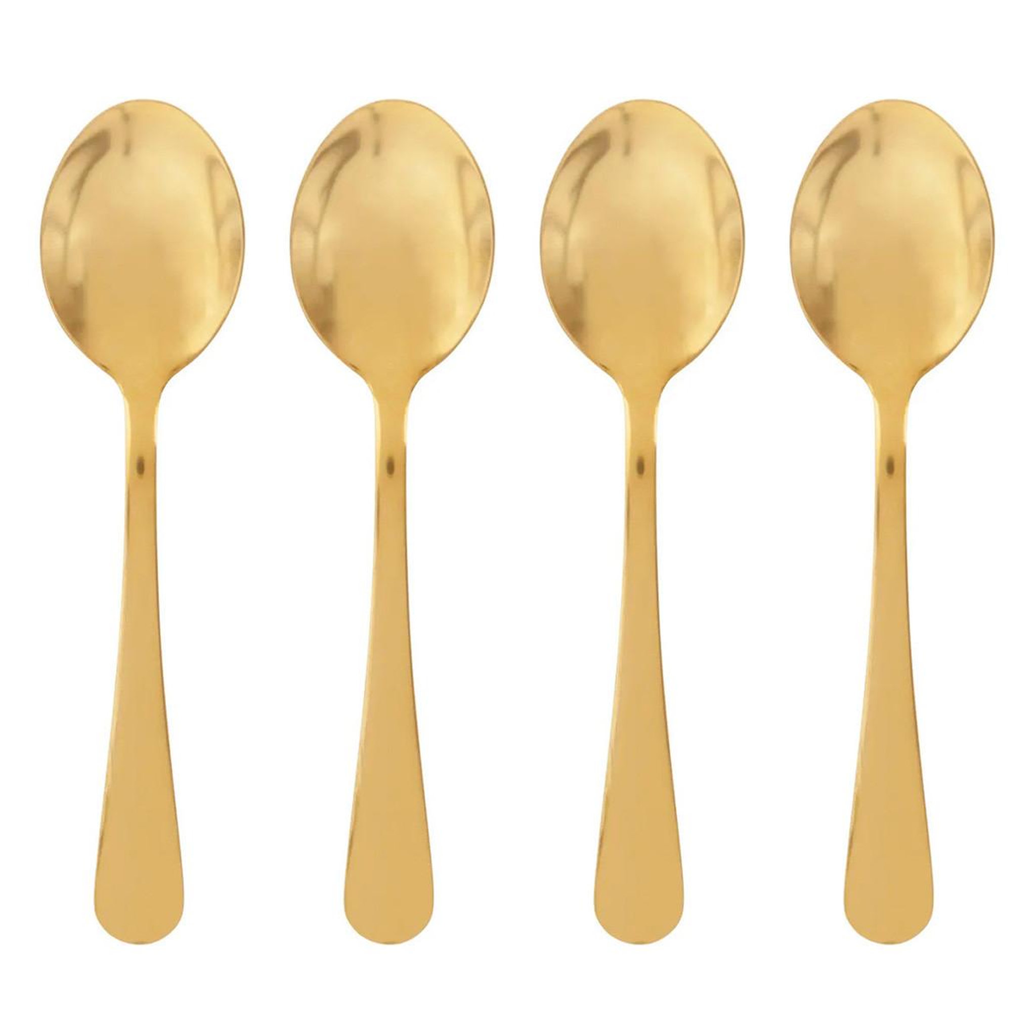 SECRET DE GOURMET Lot de 4 Cuillères à Café en Inox  Gold  13cm Or