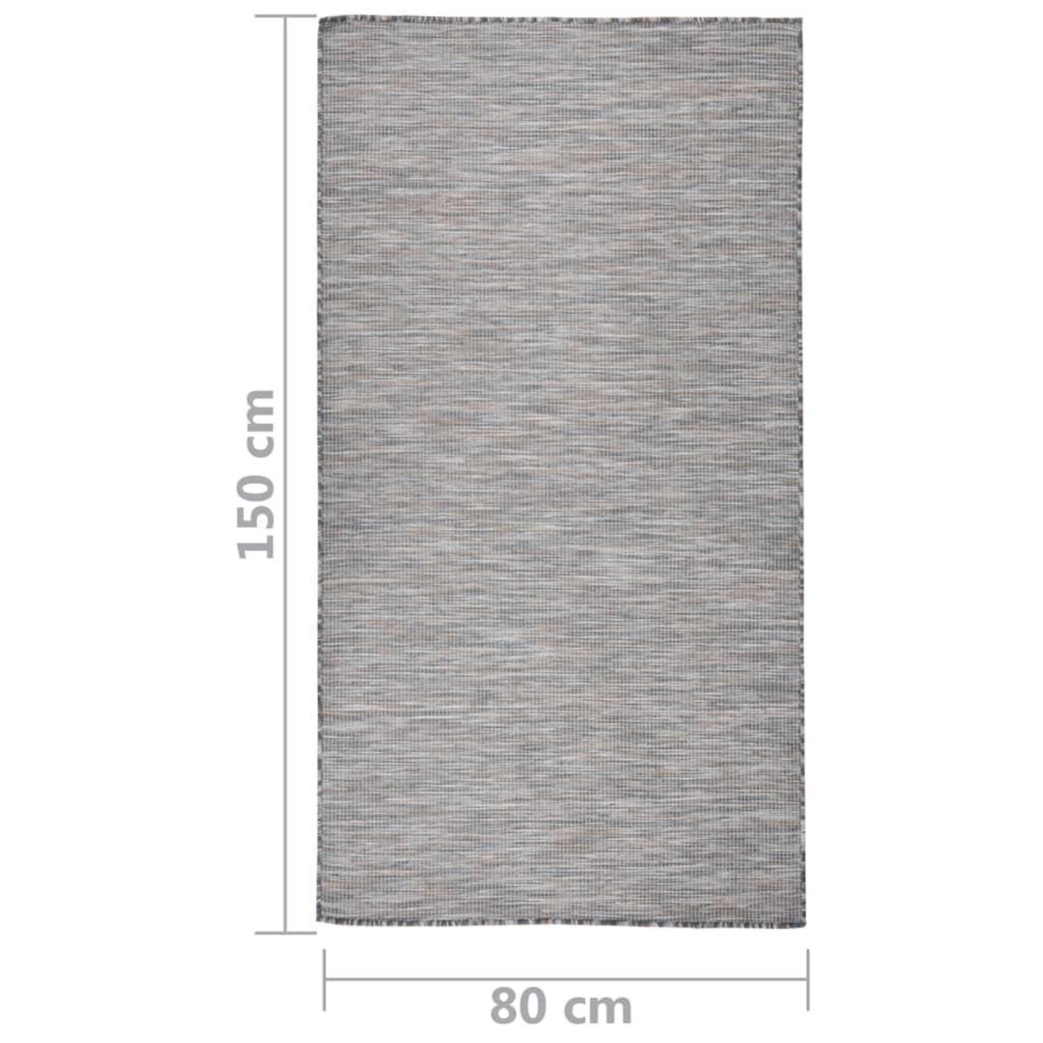 Voir la diapositive 6 : VIDAXL Tapis a tissage plat d'exterieur 80x150 cm Marron et bleu