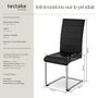 Voir la diapositive 6 : tectake Ensemble de chaises de salle à manger rembourré avec revêtement aspect cuir noir Lot de 6