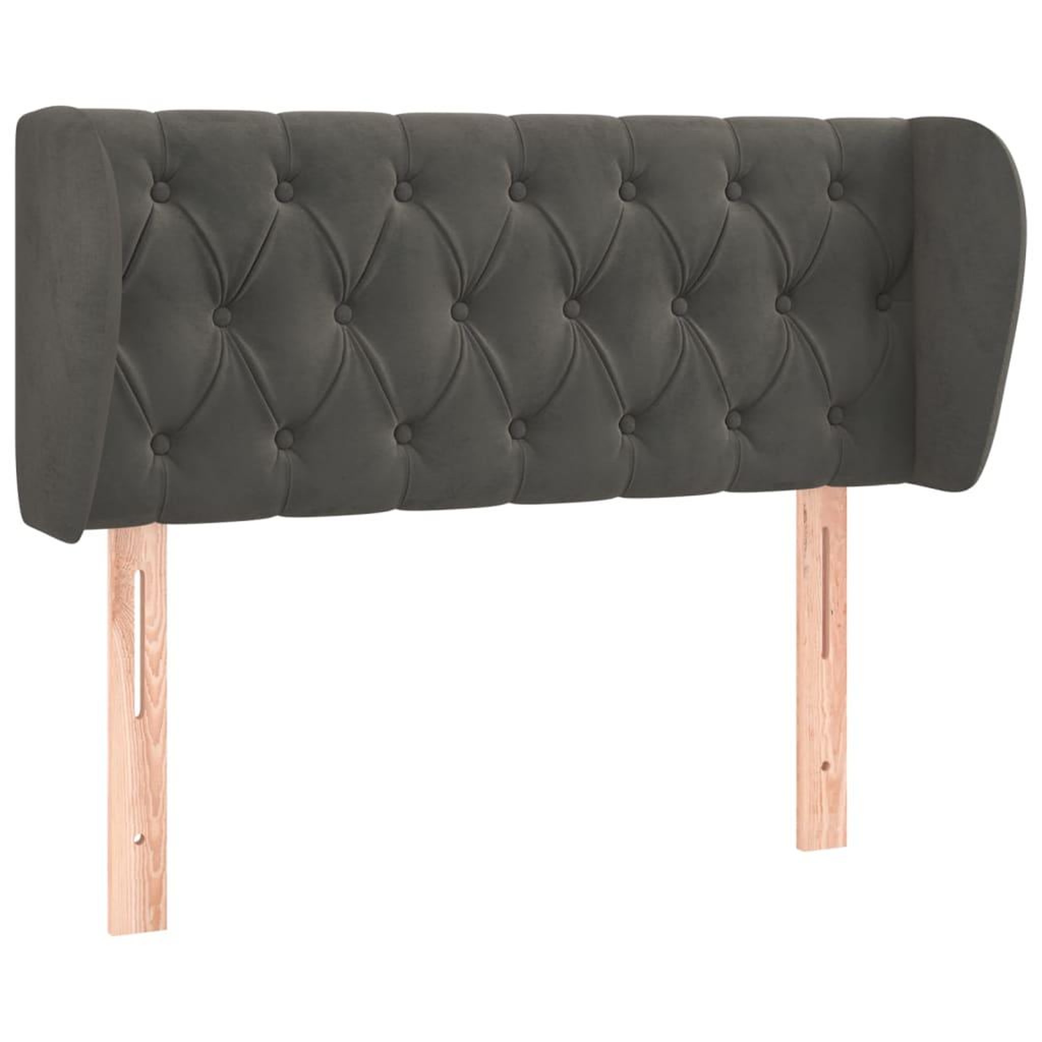 Voir la diapositive 2 : VIDAXL Tete de lit avec oreilles Gris fonce 93x23x78/88 cm Velours
