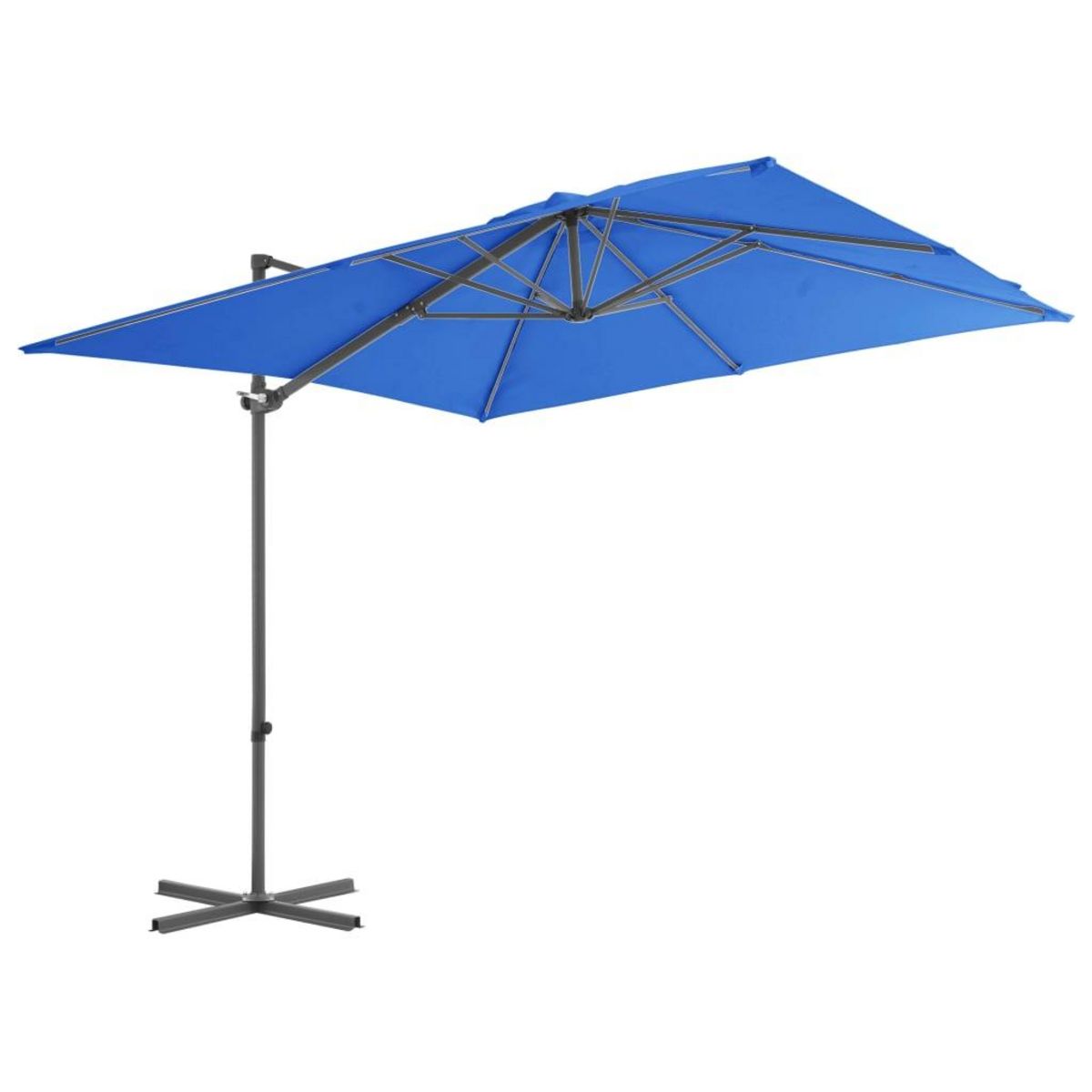 VIDAXL Parasol de jardin en porte-a-faux avec mat en acier bleu azure