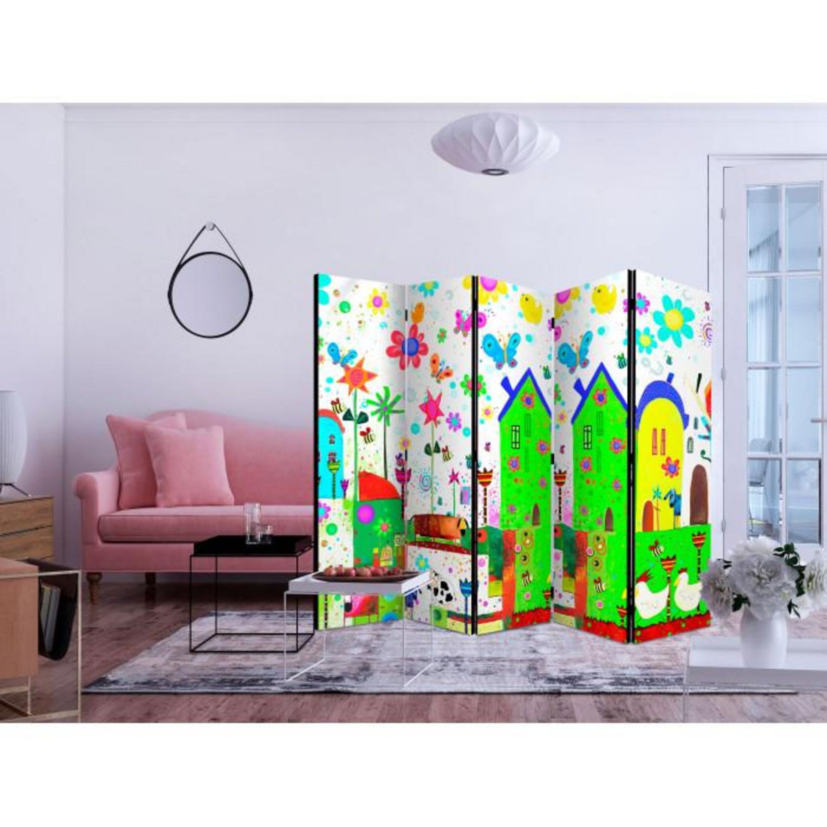 Paris Prix Paravent 5 Volets  Happy Farm  172x225cm