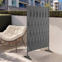 Voir la diapositive 2 : ID MARKET Paravent extérieur claustra décoratif 80 x 150 cm sangles et métal gris anthracite