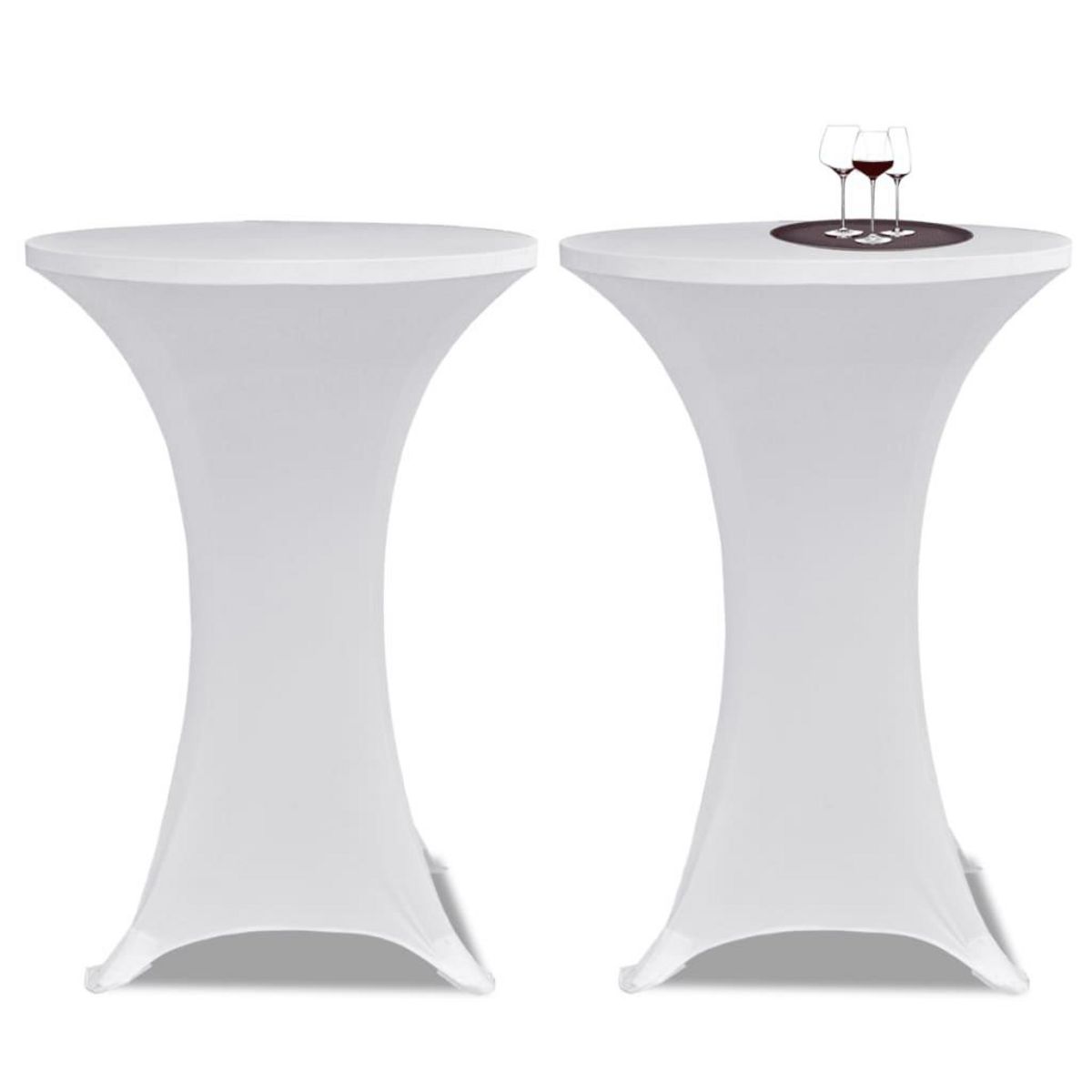 VIDAXL Housses elastiques de table Ø 70 cm Blanc 4 pcs