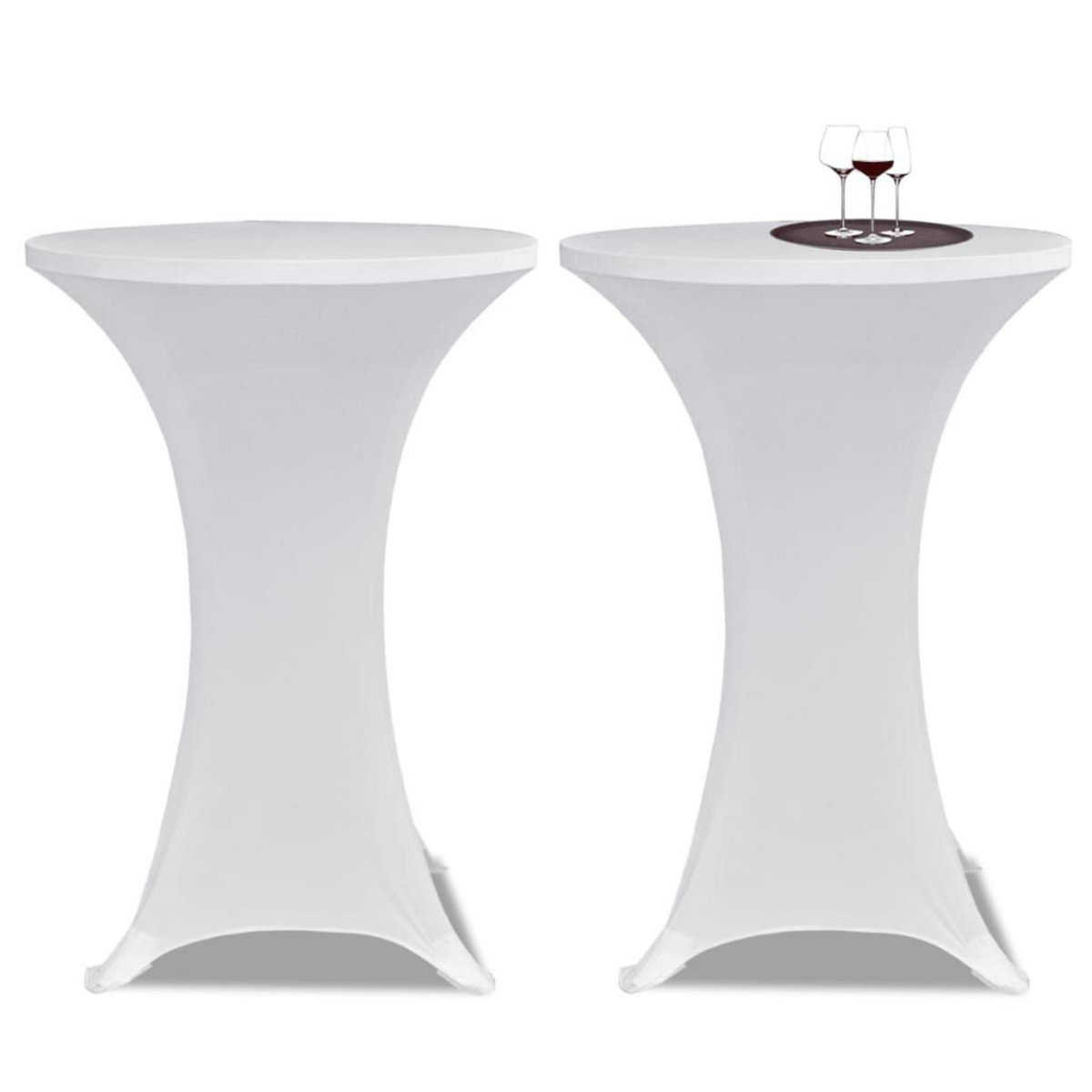 VIDAXL Housses elastiques de table Ø 70 cm Blanc 4 pcs