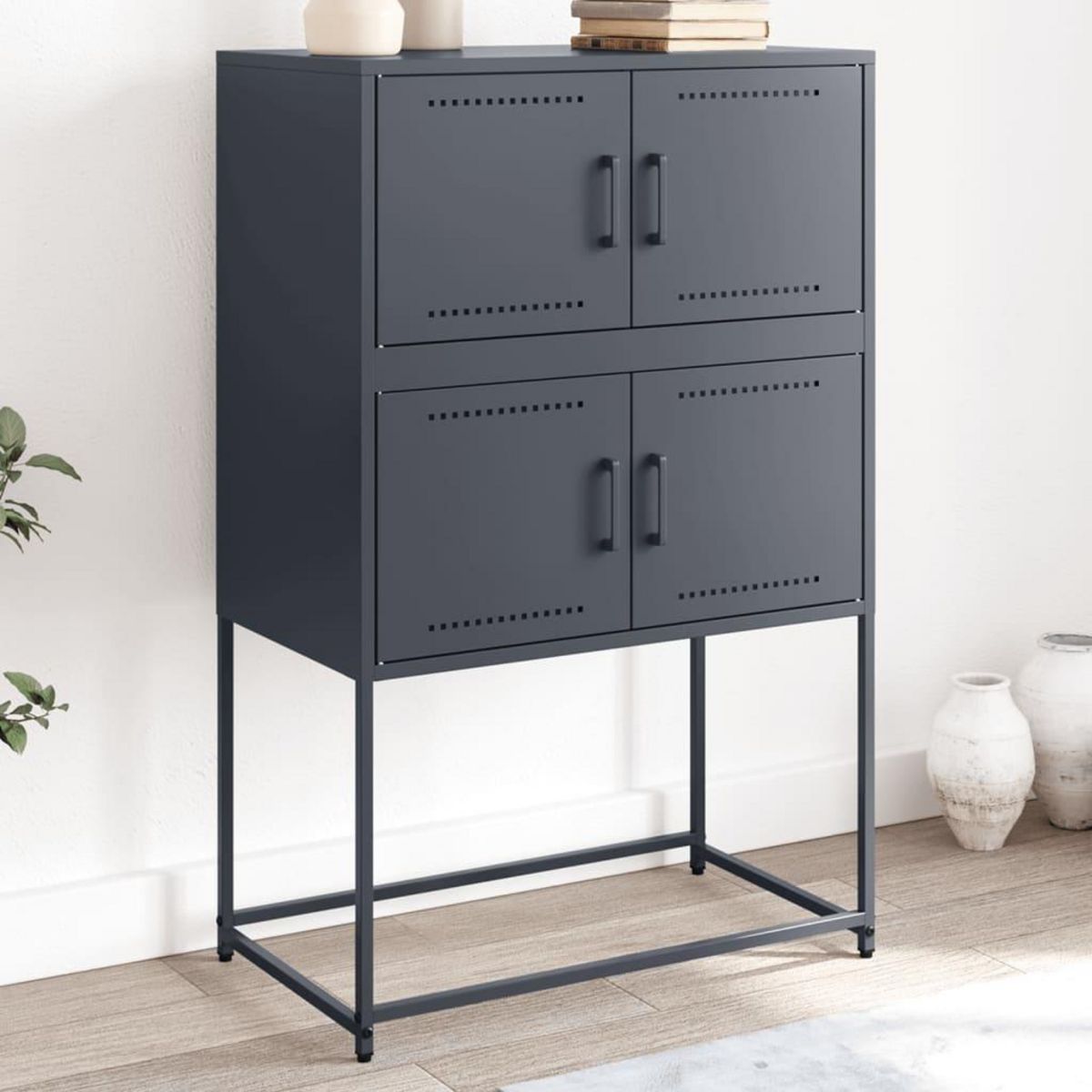 VIDAXL Buffet anthracite 68,5x38,5x107 cm acier