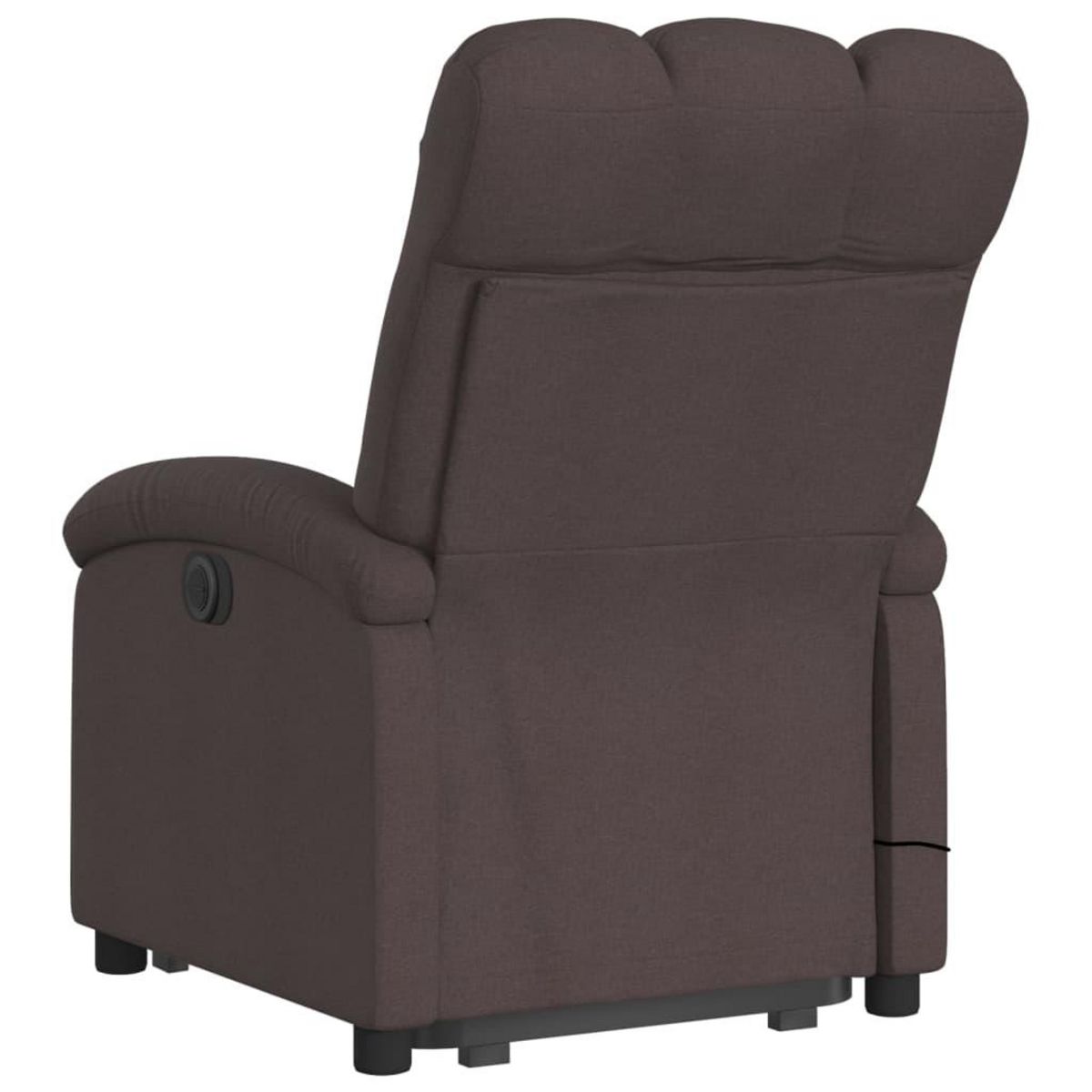 VIDAXL Fauteuil inclinable de massage Marron fonce Tissu