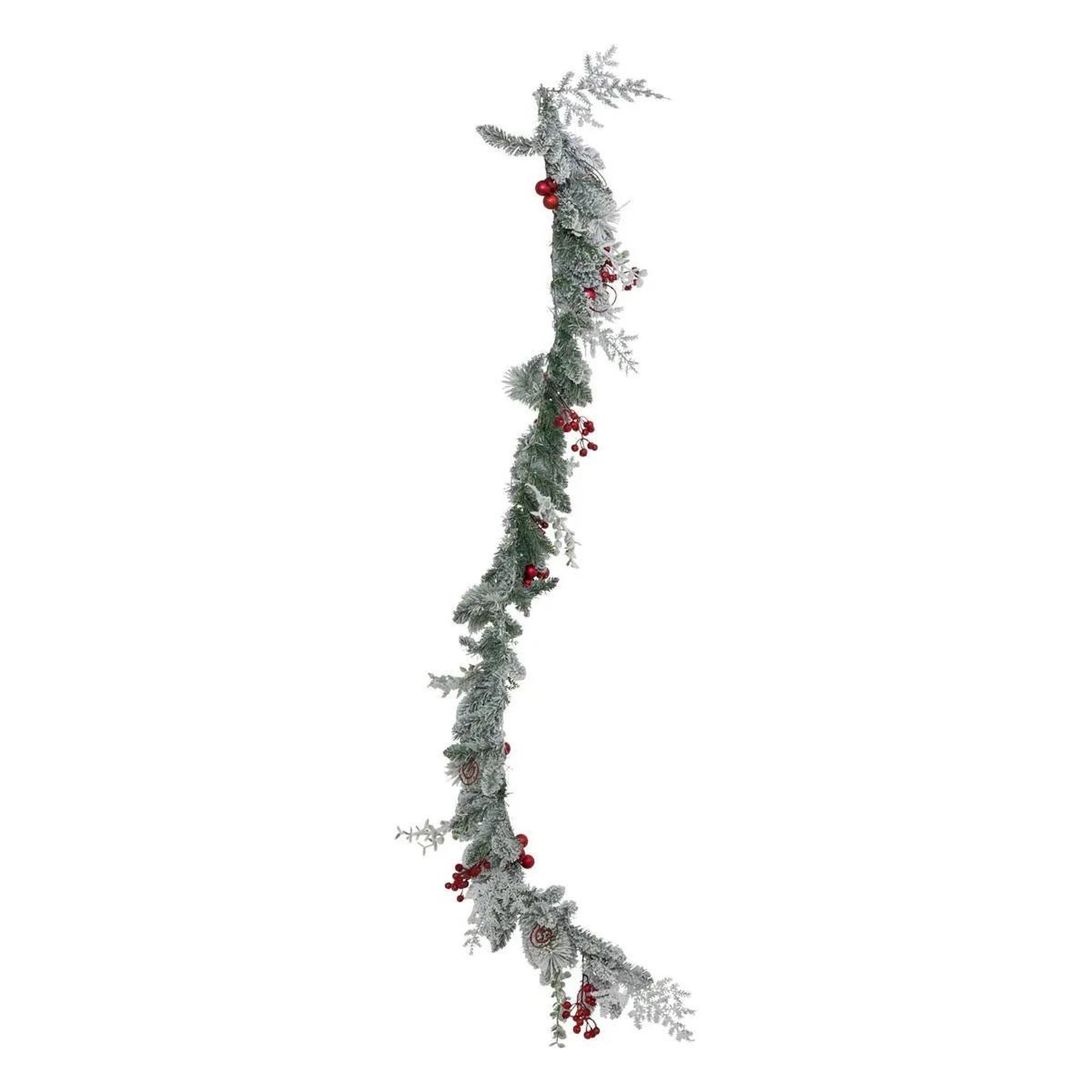 Voir la diapositive 2 : ATMOSPHERA Guirlande de noël enneigée  baies  180cm multicolore