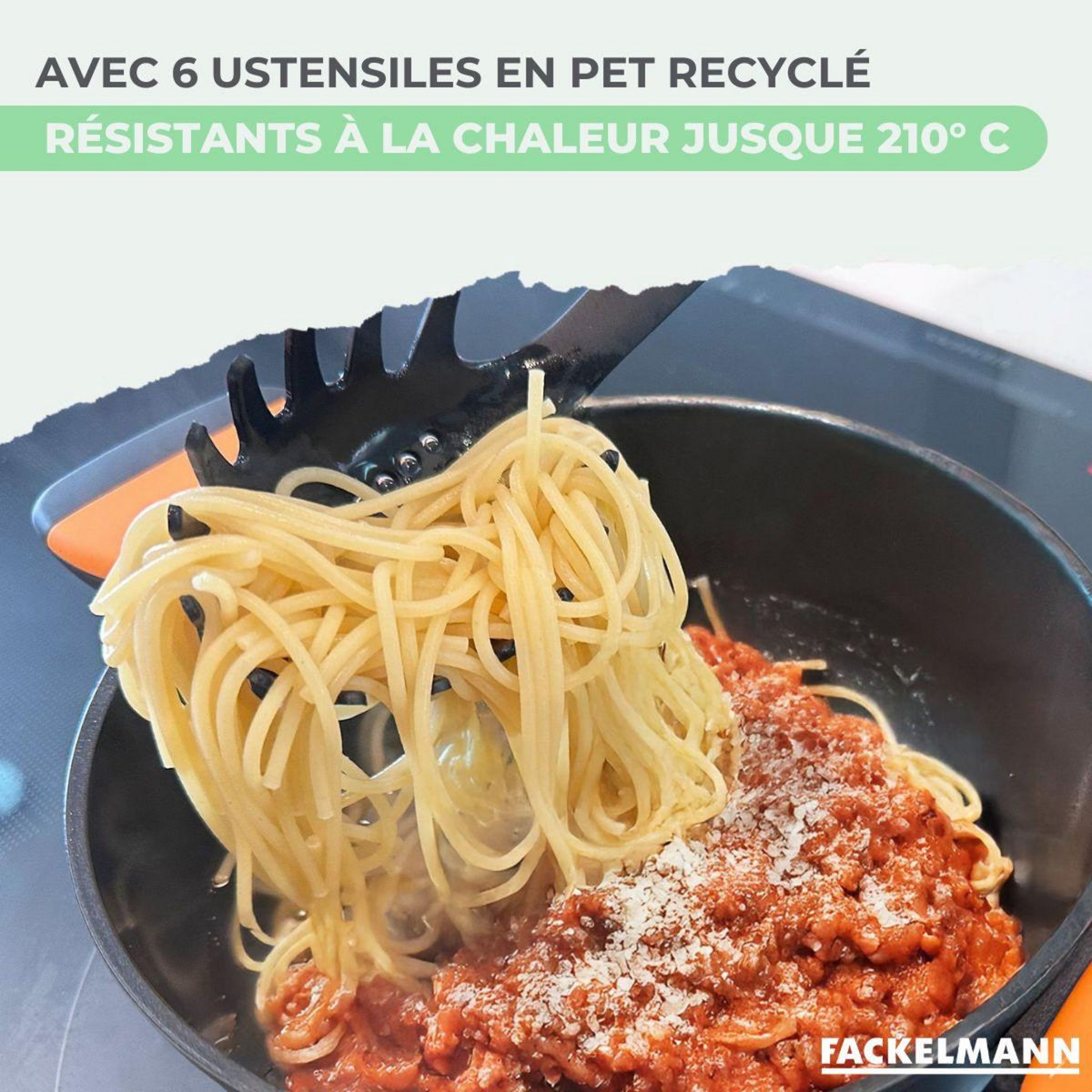 Fackelmann Set poêle antiadhésive céramique 30 cm et 6 ustensiles Fackelmann Brandao