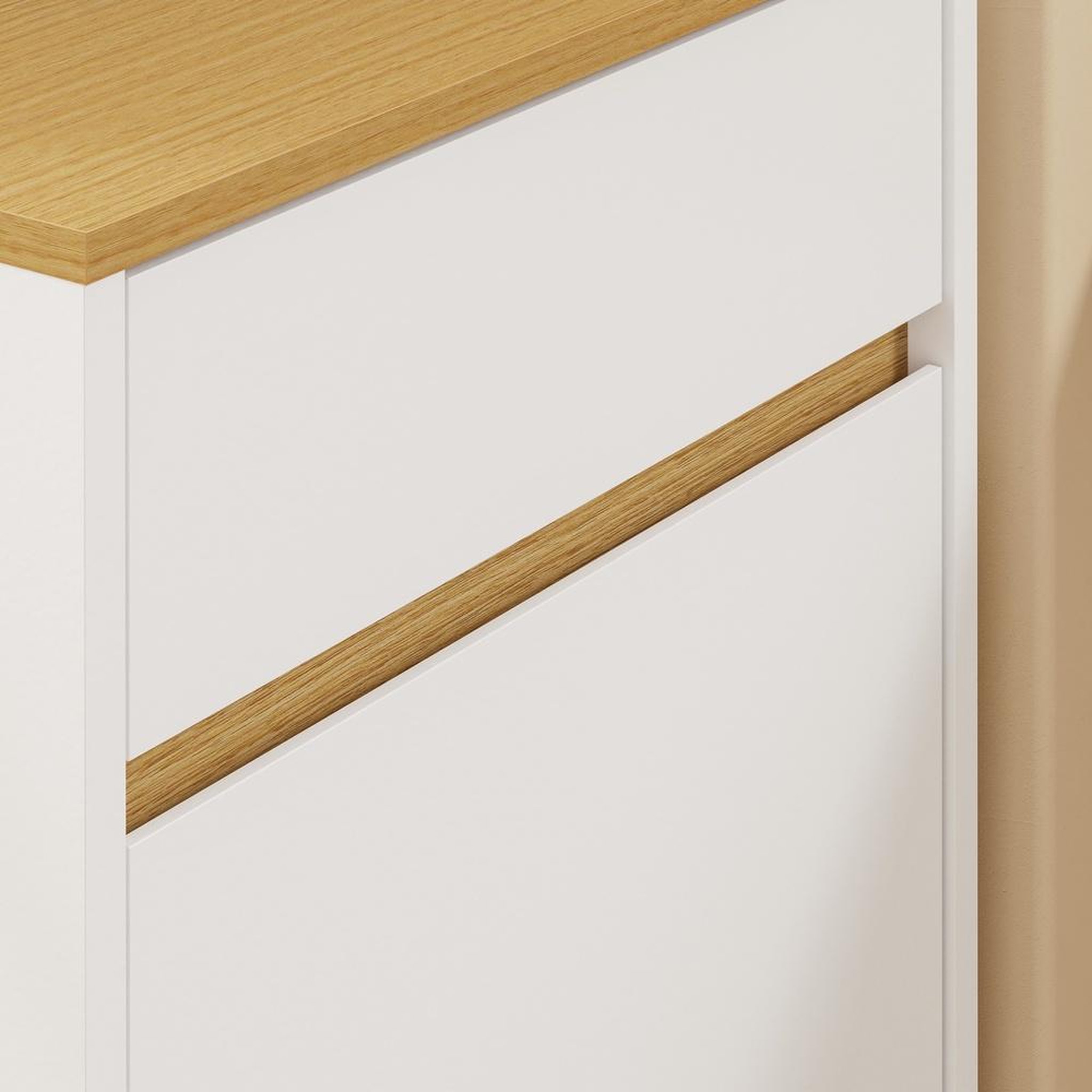 Voir la diapositive 4 : SOBUY Armoire à poubelles 2 compartiments avec pédale et tiroir, blanc, 35x25x101,7 cm