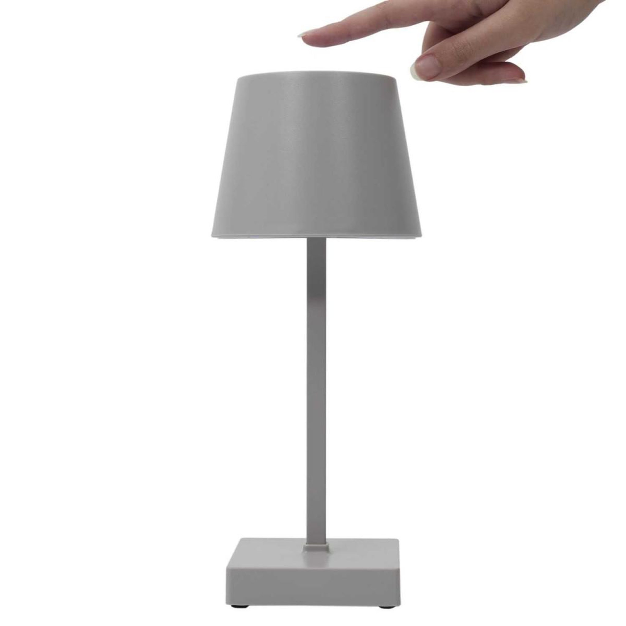 Voir la diapositive 2 : The Home Deco Factory Lampe à poser tactile  led  26cm taupe