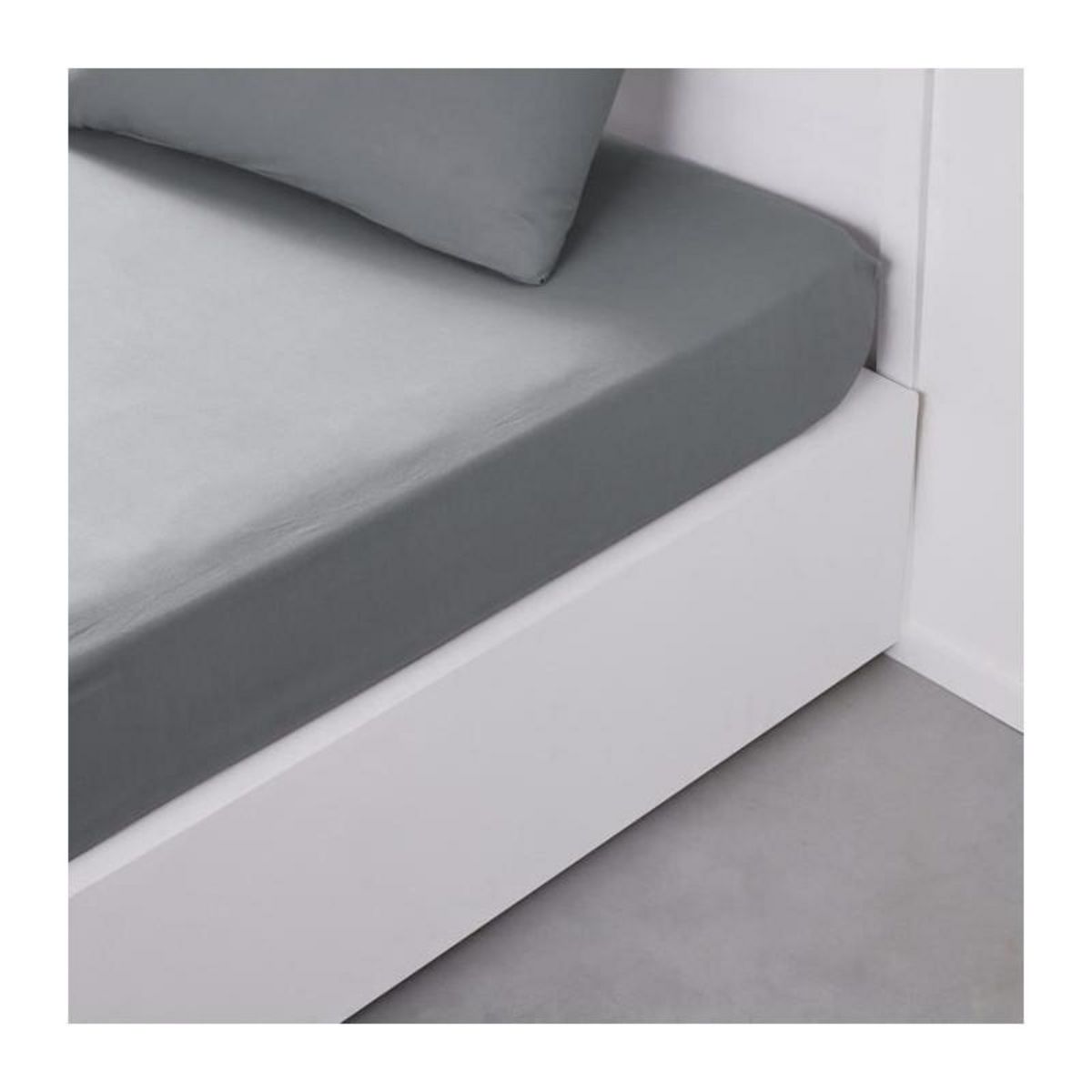 Today Drap housse TODAY Essential - 160 x 200+30 cm - 2 personnes - 100% Coton uni - Acier