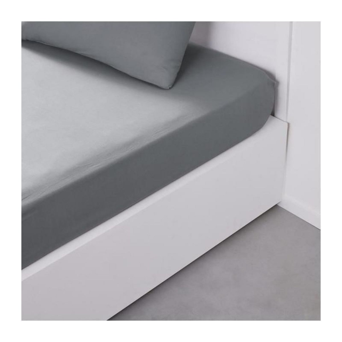 Today Drap housse TODAY Essential - 160 x 200+30 cm - 2 personnes - 100% Coton uni - Acier