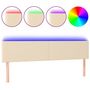 Voir la diapositive 2 : VIDAXL Tete de lit a LED Creme 200x5x78/88 cm Tissu