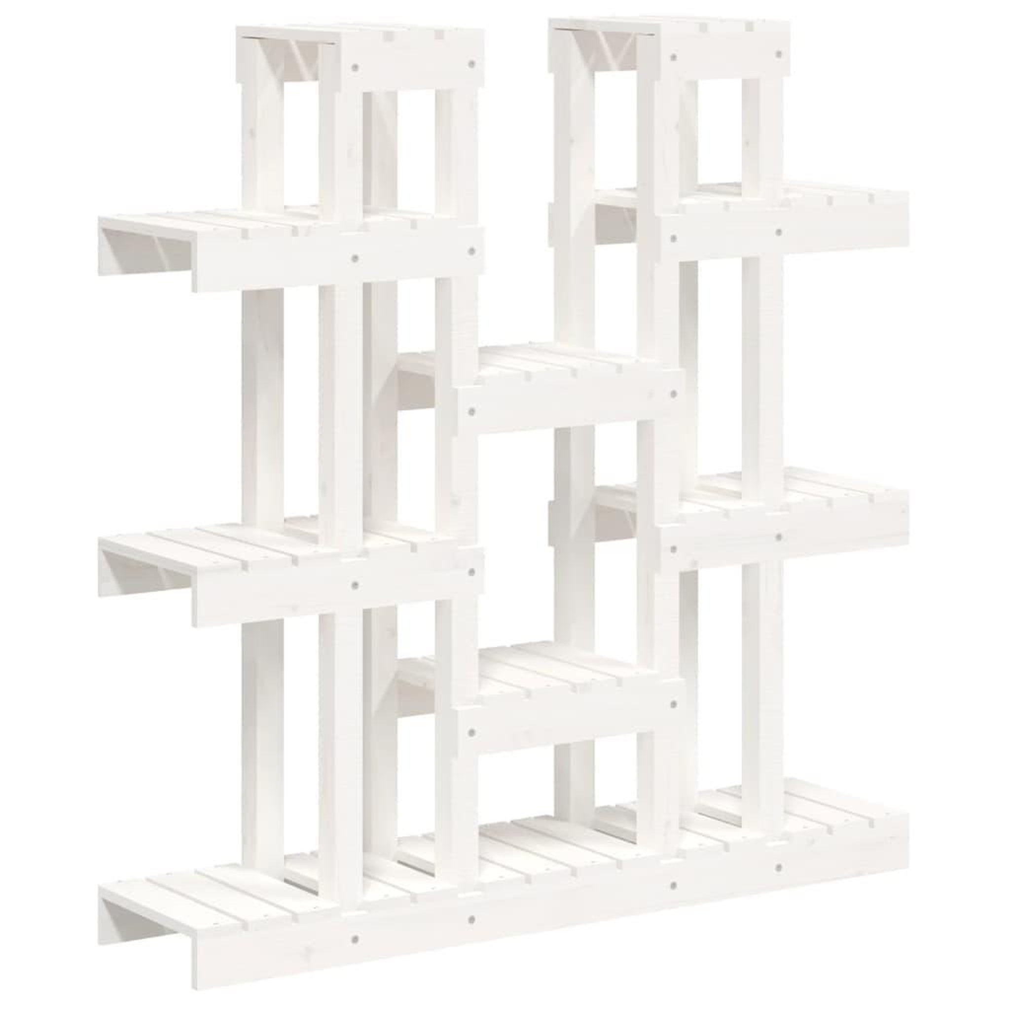 Voir la diapositive 2 : VIDAXL Support a plantes Blanc 104,5x25x109,5 cm Bois massif de pin