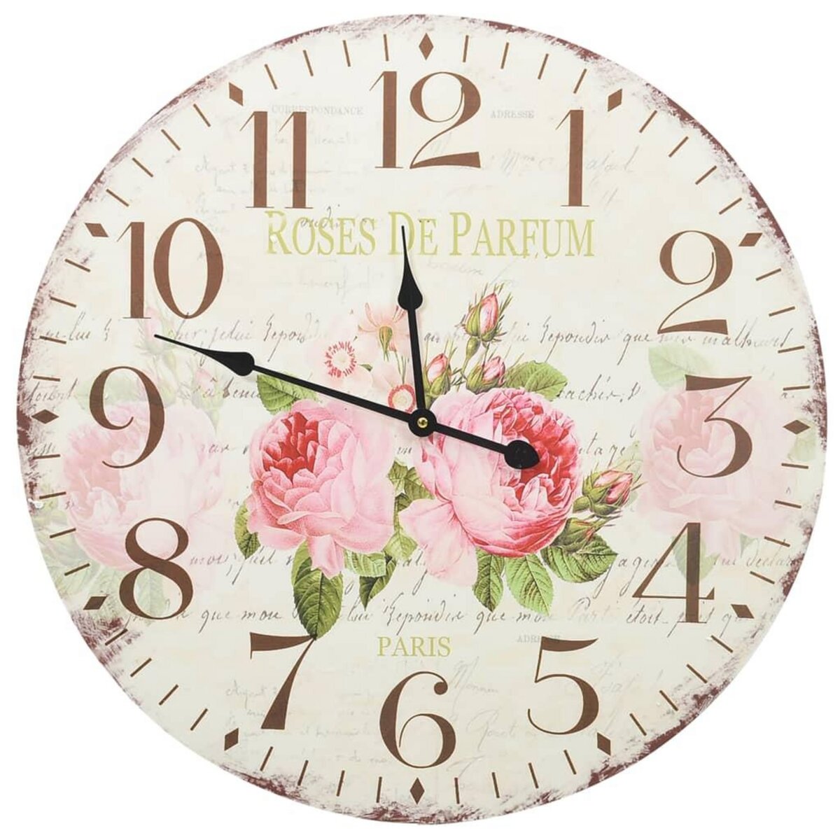 VIDAXL Horloge murale vintage Fleur 60 cm