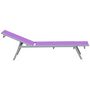 Voir la diapositive 5 : OUTSUNNY Bain de soleil transat - chaise longue - design contemporain - dossier inclinable multi-positions - métal époxy textilène mauve - dim. 170 x 58 x 97 cm