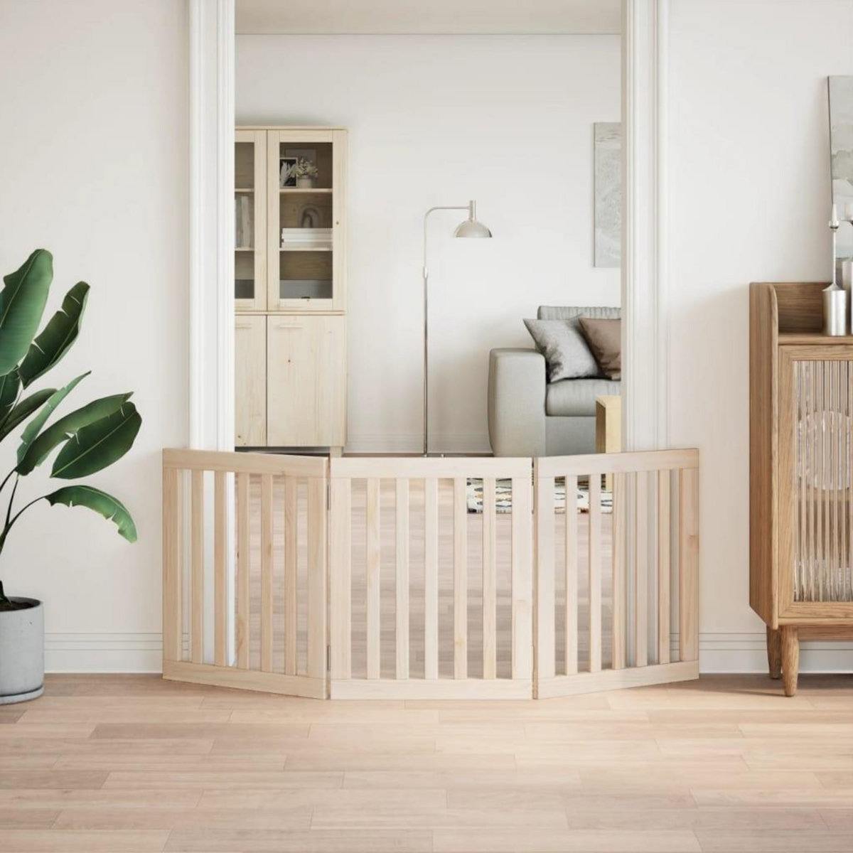 VIDAXL Barriere pour chien pliable 3 panneaux 150 cm bois de peuplier