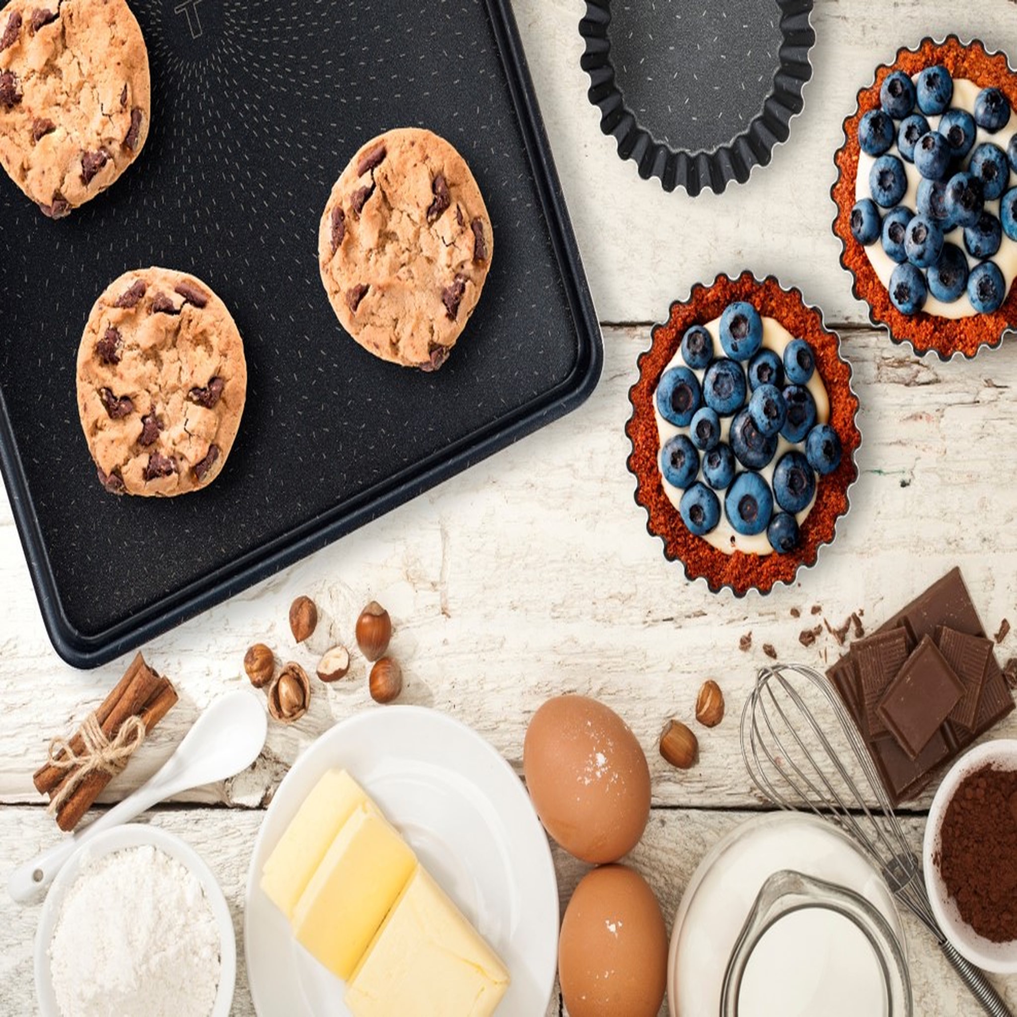 Voir la diapositive 4 : TEFAL Moules 4 tartelettes individuelles PERFECT BAKE 11 cm métal