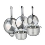 ELO Ensemble de 3 Poêles de cuisson 24, 28 et 32 cm et 2 faitouts 20 et 24 cm Elo Profi Brillant