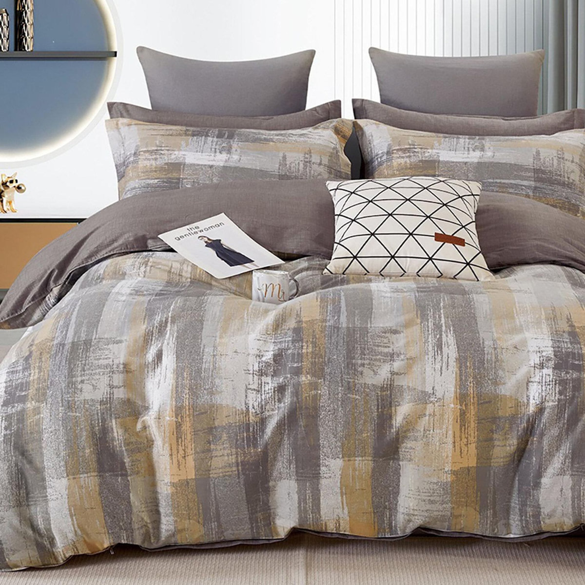 Home collection Parure housse de couette 100 % percale de coton 80 fils Tropésine