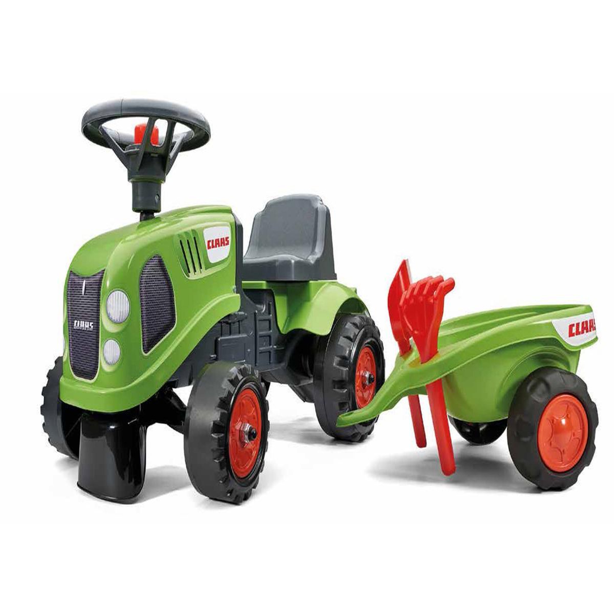 Voir la diapositive 2 : FALK Porteur enfant tracteur Claas avec remorque 1 à 3 ans - Falk
