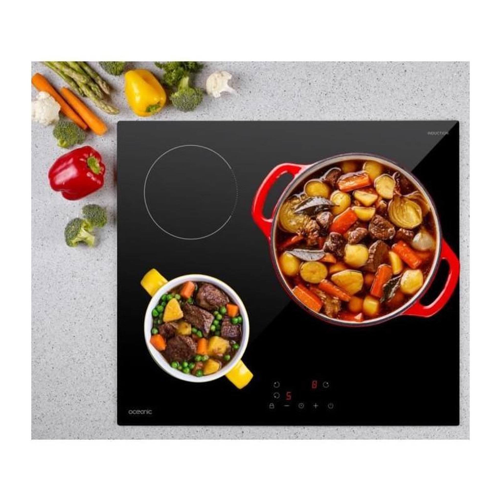 Voir la diapositive 4 : OCEANIC Table de cuisson induction OCEANIC 3 foyers L60 x P52 cm OCEATI3Z7B