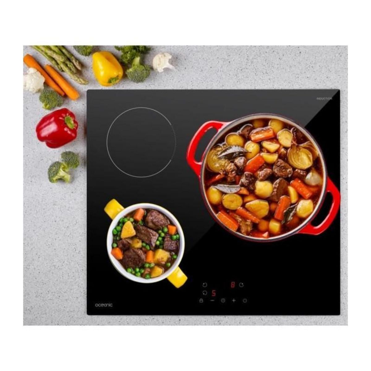 OCEANIC Table de cuisson induction OCEANIC 3 foyers L60 x P52 cm OCEATI3Z7B