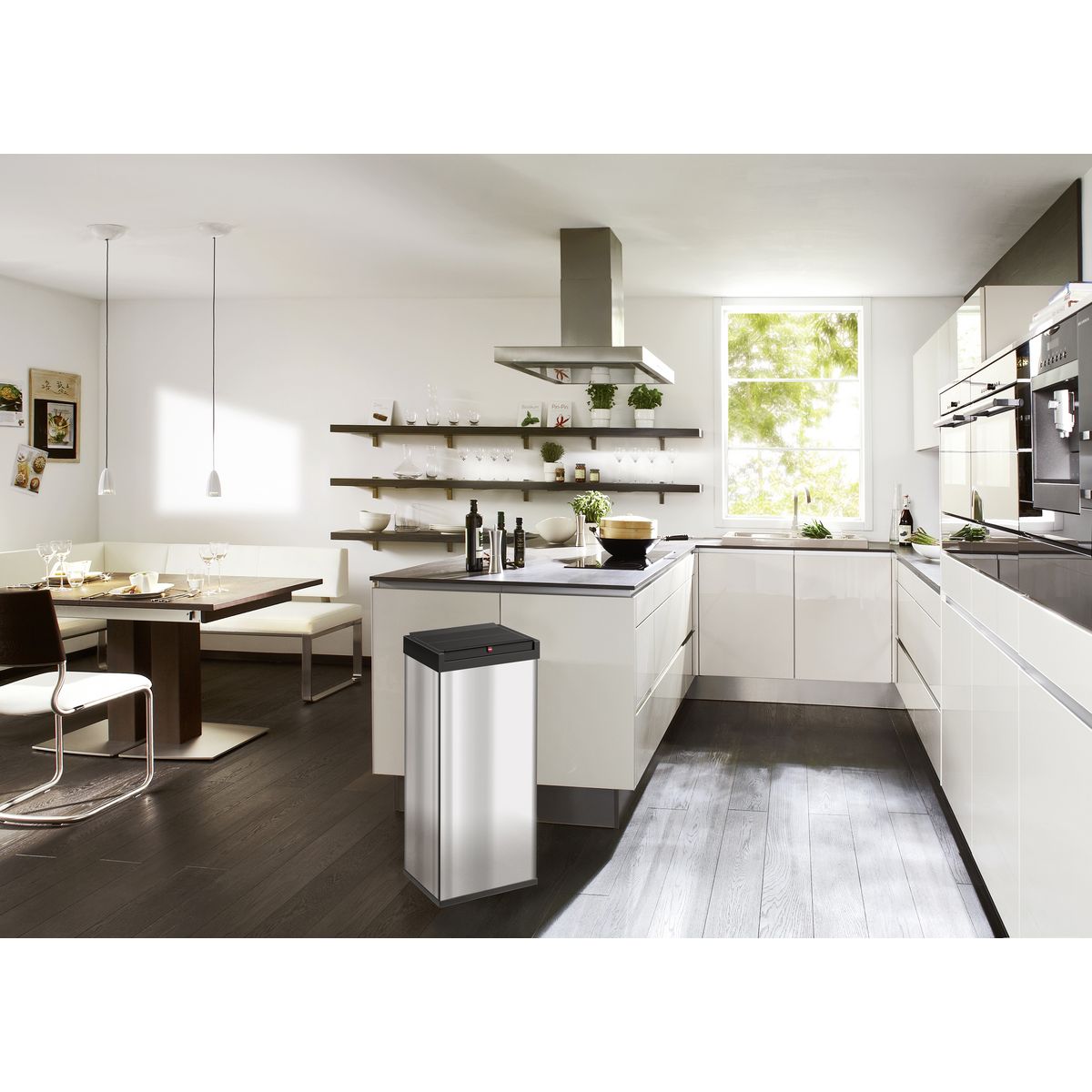 HAILO Poubelle grand volume 60L Big-Box Swing Inox