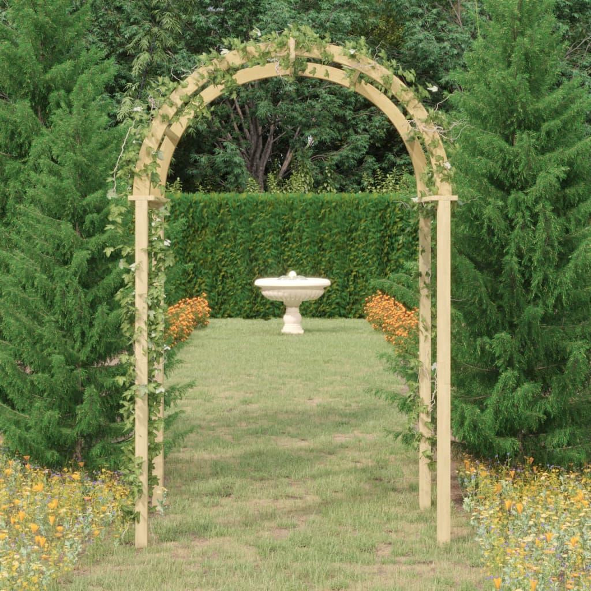 Voir la diapositive 1 : VIDAXL Arche 141x97x243 cm Bois de pin massif impregne