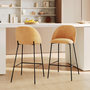 Voir la diapositive 2 : MAISON PAVANE Lot de 2 chaises pour ilot central 66,5 cm en tissu jaune moutarde-Karl