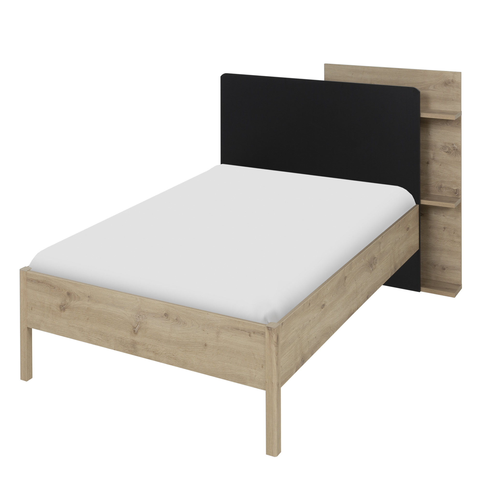 Voir la diapositive 3 : Tête de lit avec tablettes de rangement pour lit 90x190cm MARCUS