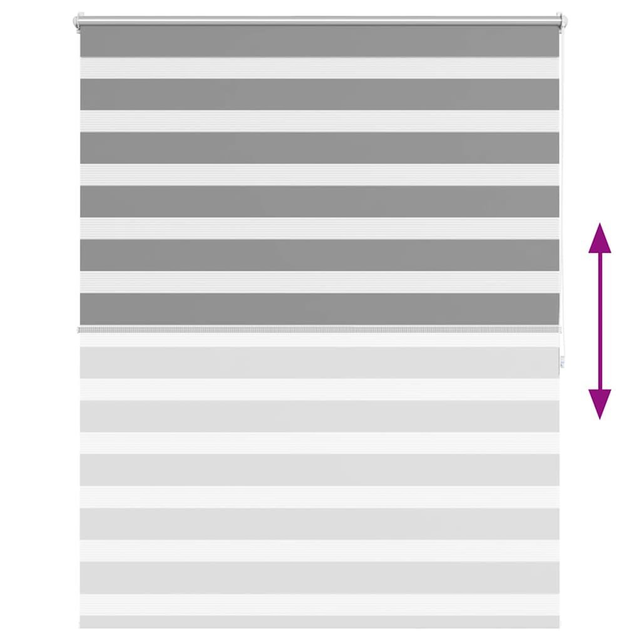 Voir la diapositive 5 : VIDAXL Store venitien zebre 120,9 x 175 cm, largeur du tissu 116,7 cm, gris