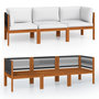 Voir la diapositive 2 : VIDAXL Canape de jardin a 3 places avec coussin Bois d'acacia massif