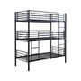 Voir la diapositive 1 : Habitat et Jardin Lit superposé en métal triple  HAVIN  - 90 x 190 cm - Noir