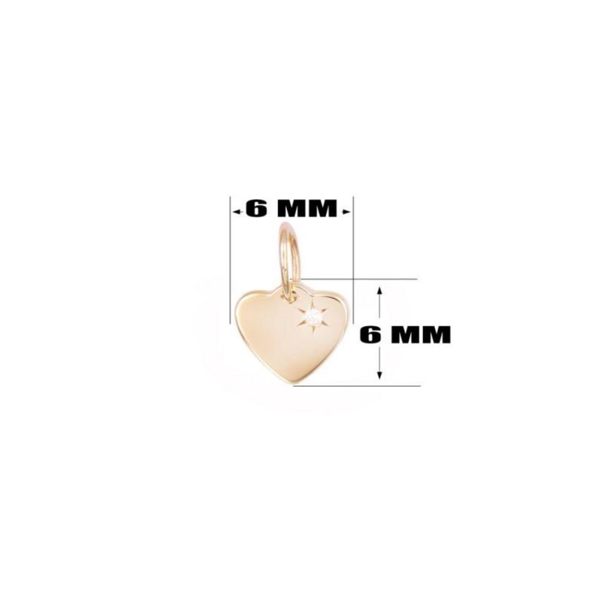 L'ATELIER D'AZUR Collier - Pendentif Or Jaune et Diamant - Coeur - Chaine Dorée