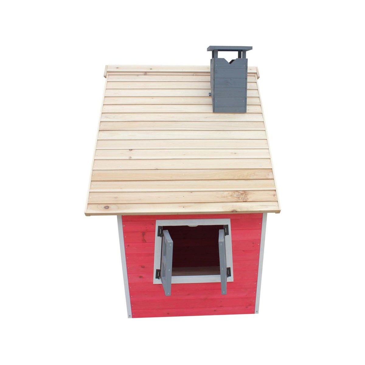 Habitat et Jardin Maisonnette  Lilou  - 119.5 x 156 x 102 cm - Rouge/Gris