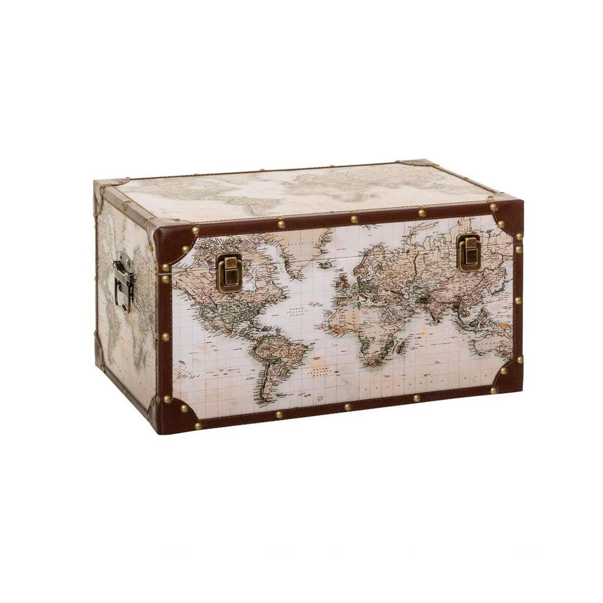 Voir la diapositive 3 : ATMOSPHERA Lot de 4 malles  mappemonde  56cm multicolore