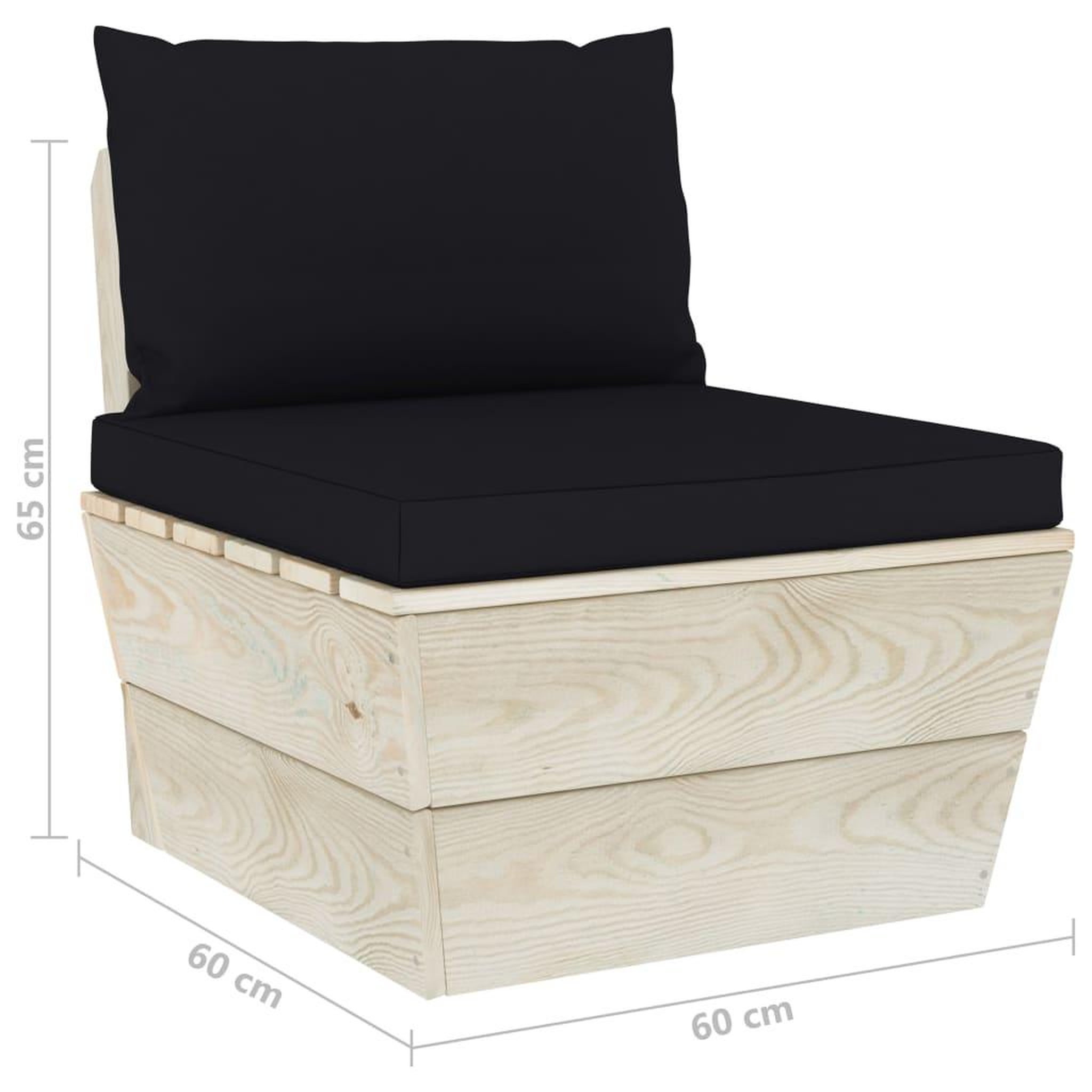 Voir la diapositive 6 : VIDAXL Salon de jardin palette 6 pcs avec coussins bois d'epicea