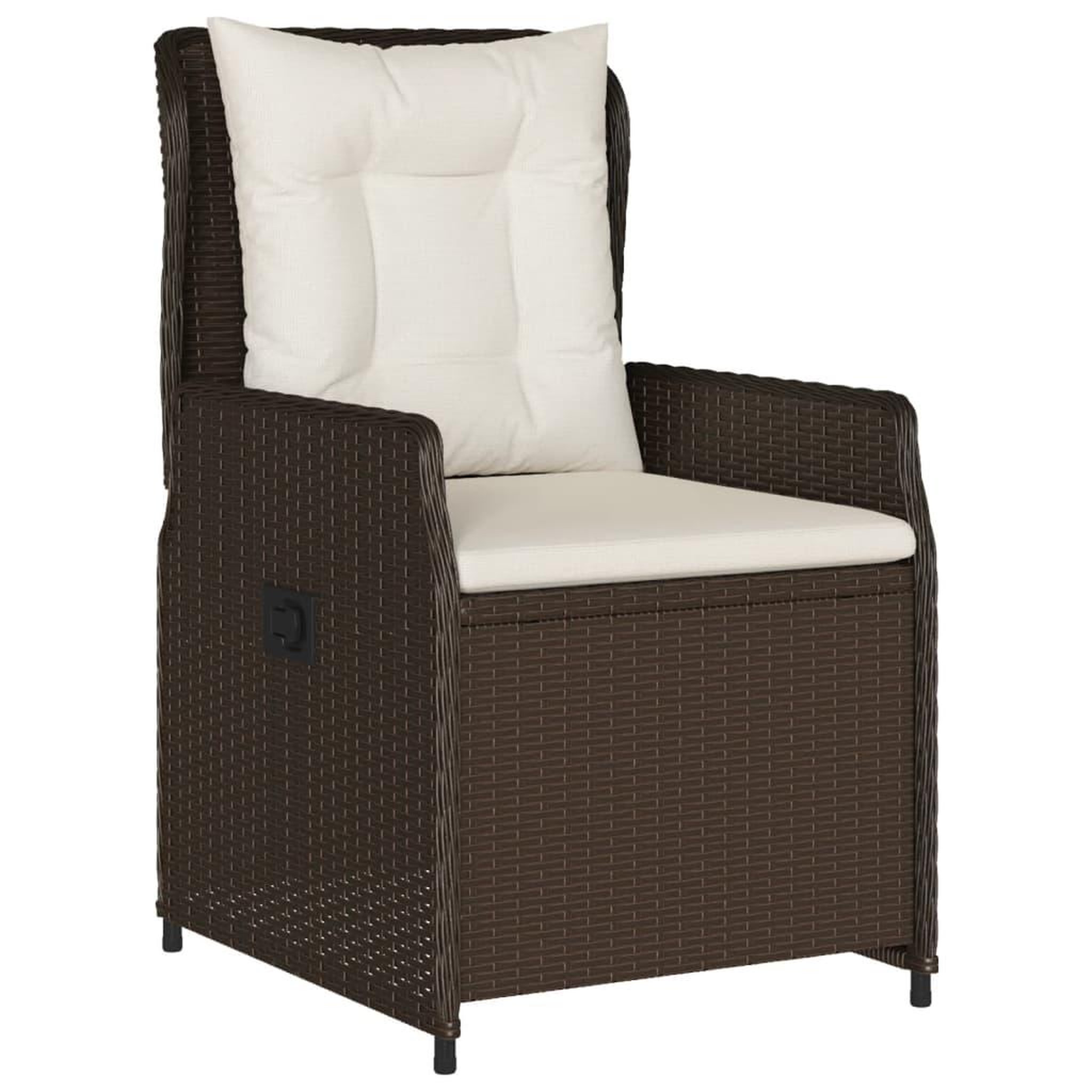 Voir la diapositive 4 : VIDAXL Chaises inclinables de jardin lot de 2 marron resine tressee