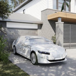 VIDAXL Demi-housse de voiture avec crochets argente L PEVA